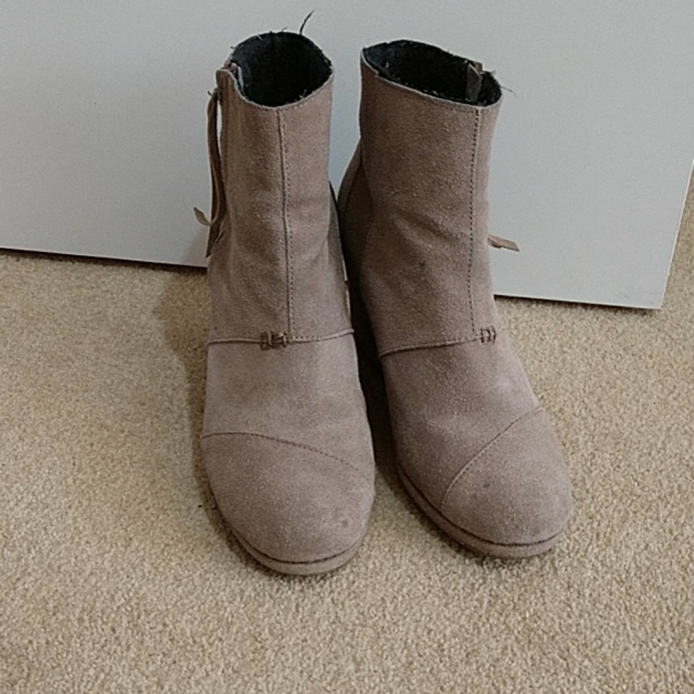 Toms booties wedge boots